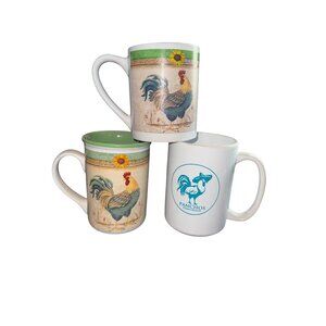Ceramic Rooster & Panchos Coffee Mugs Set Of 3